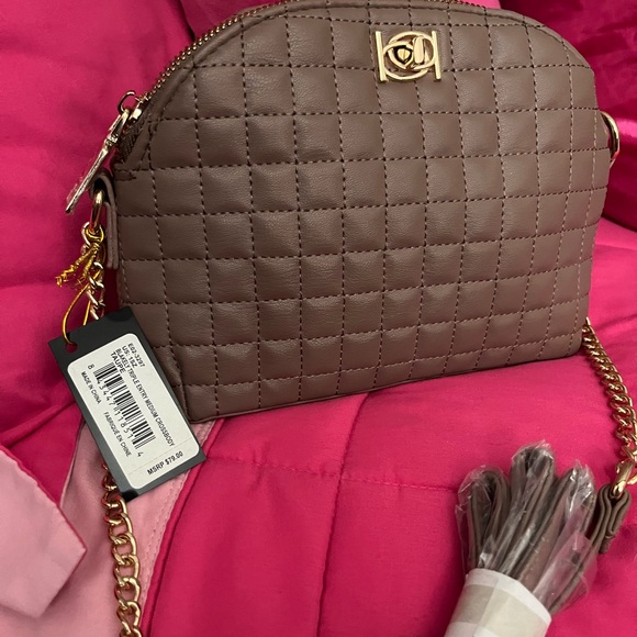 Quilted Brown Crossbody Bag - Picture 2 of 3